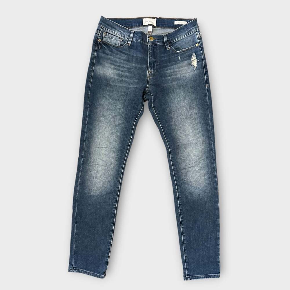 FRAME Le Garçon Distressed Boyfriend Dark Wash Jeans Size 27